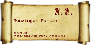 Menzinger Martin névjegykártya