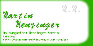 martin menzinger business card